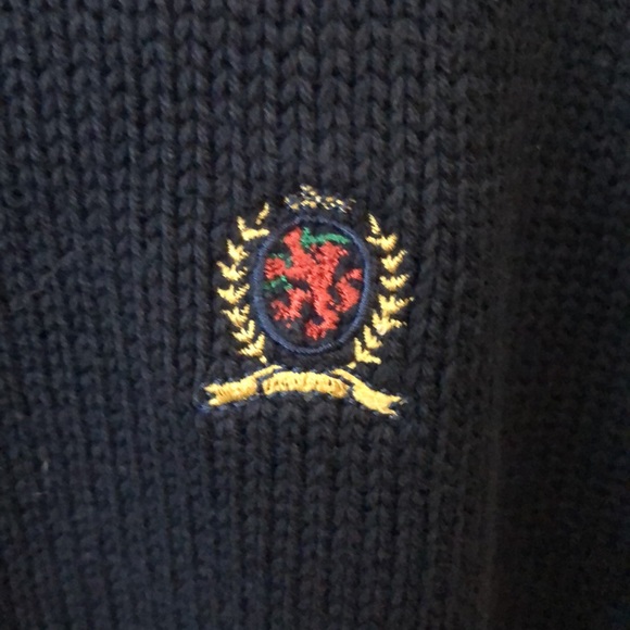 90's Tommy Hilfiger Vintage Dark Navy Y2k Sweater L - Picture 2 of 5